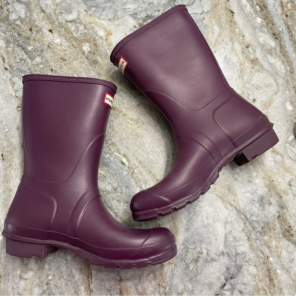 Hunter Original Short Waterproof Rain Boot Purple Women’s 9 Men’s 8 - Picture 5 of 13